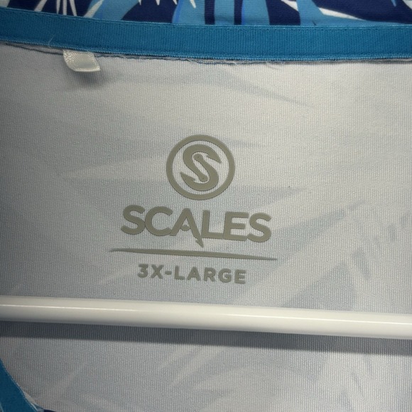 Scales Golf Polo Shirt Men Size XXXL Blue Palms Short Sleeve - Picture 3 of 8